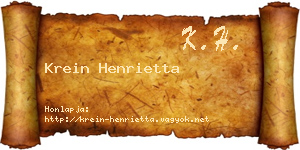 Krein Henrietta névjegykártya
